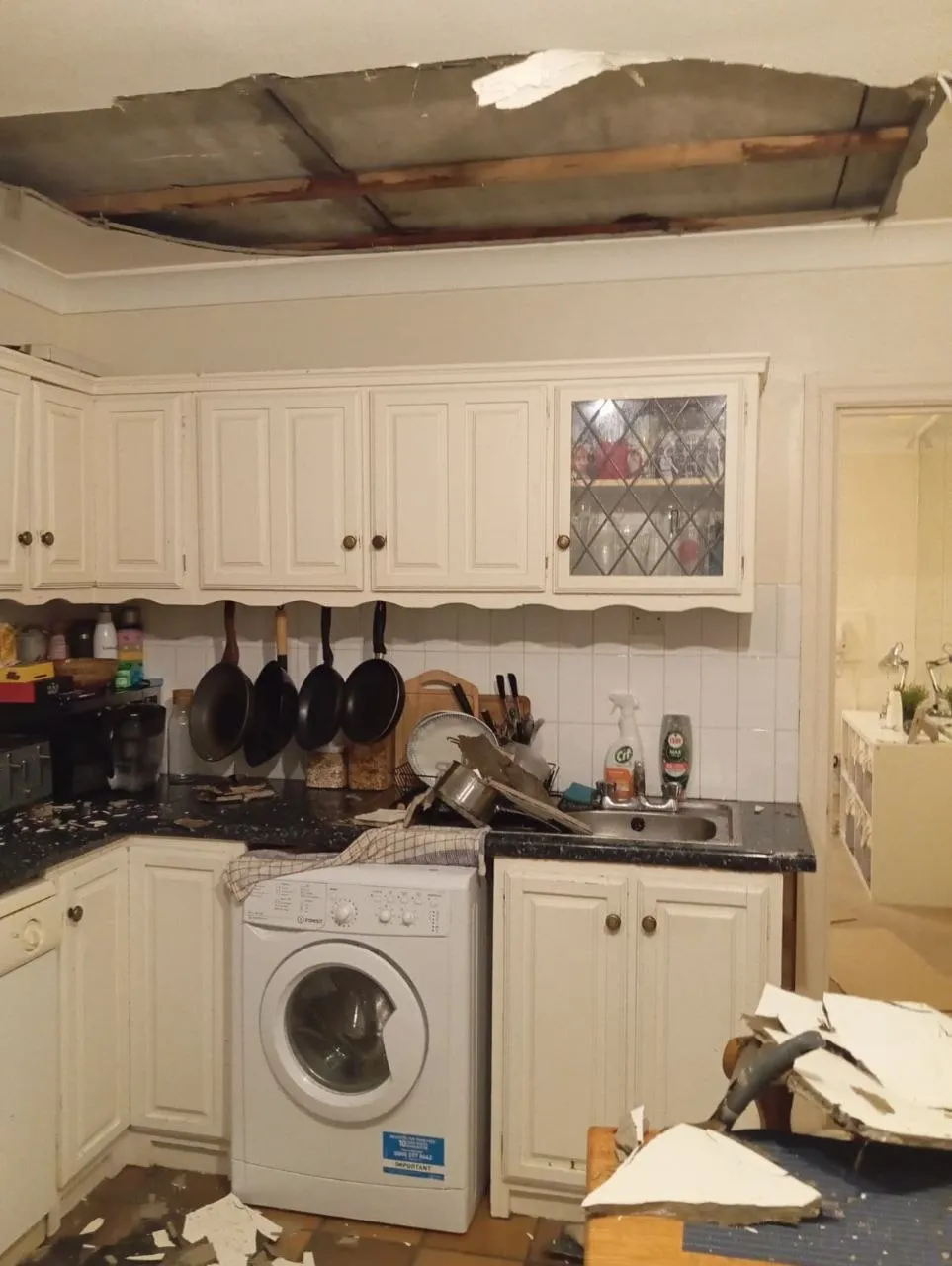 Ceiling Water Leak Repair - Before